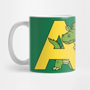 Letter A with Aligator Mug